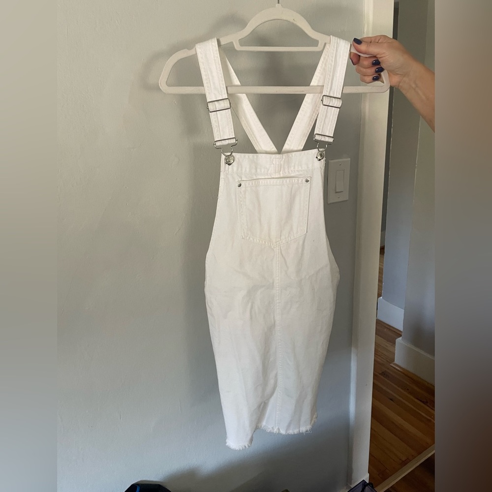 White forever 21 skirt overalls size medium
